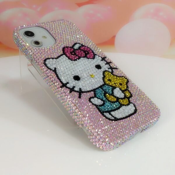 Rhinestone Kitty iPhone Case Cute Yellow Teddy Bear - Image 6
