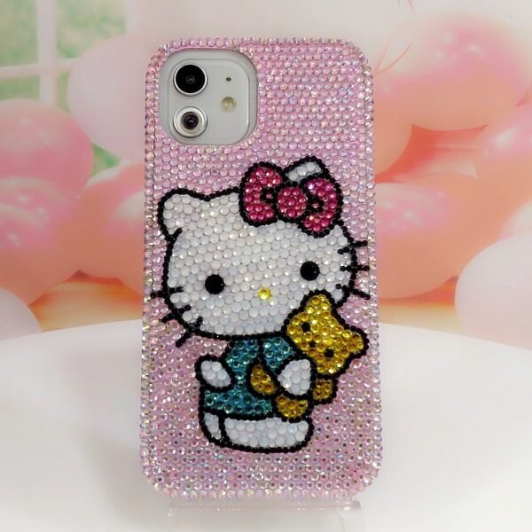 Rhinestone Kitty iPhone Case Cute Yellow Teddy Bear - Image 9